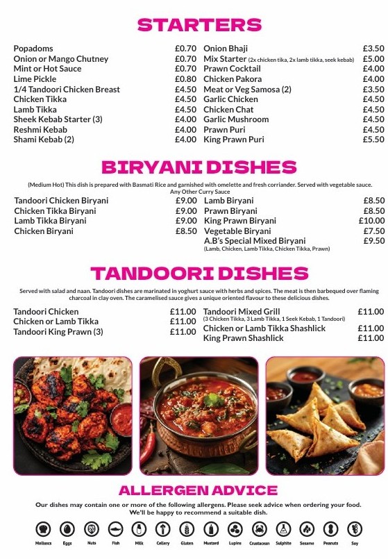 Menu page 1